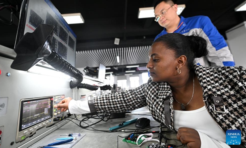 Kalkidan attends a training class at the Tianjin University of Technology and Education in Tianjin, north China, Nov. 22, 2024.(Photo: Xinhua)