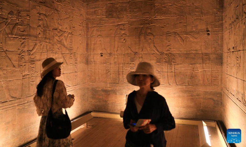 Tourists visit the Philae temple complex in Aswan, Egypt, Nov. 22, 2024. (Photo: Xinhua)