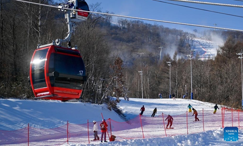 Skiers enjoy the sport at the Beidahu Ski Resort in Jilin City, northeast China's Jilin Province, on Nov. 23, 2024. Following the recent snowfall and drop in temperature, a new ski season has kicked off in northeast China's Jilin Province. (Photo: Xinhua)