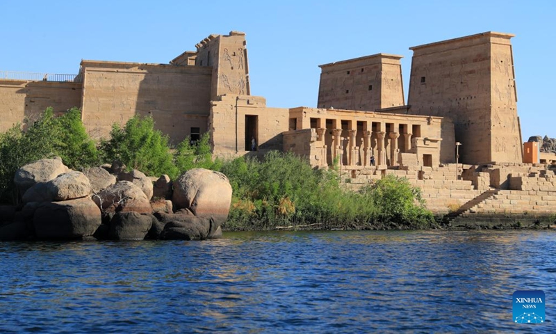 This photo shows the Philae temple complex in Aswan, Egypt, Nov. 22, 2024. (Photo: Xinhua)