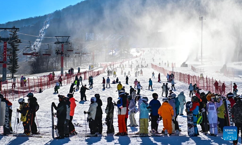 Skiers enjoy the sport at the Beidahu Ski Resort in Jilin City, northeast China's Jilin Province, on Nov. 23, 2024. Following the recent snowfall and drop in temperature, a new ski season has kicked off in northeast China's Jilin Province.(Photo: Xinhua)