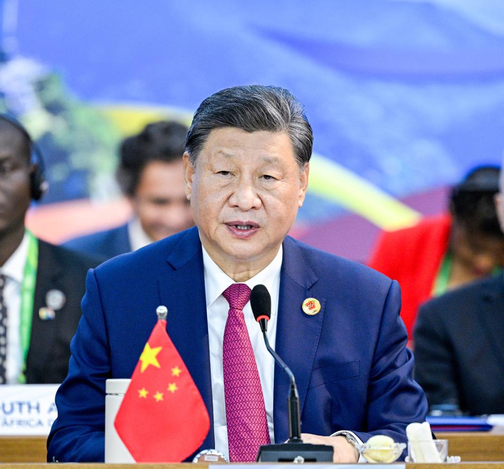 Chinese President Xi Jinping delivers an important speech entitled Working Together for a Fair and Equitable Global Governance System at the Session II of the 19th G20 Summit on Reform of the Institutions of Global Governance in Rio de Janeiro, Brazil, Nov. 18, 2024. Xi attended the G20 Summit here on Monday. (Xinhua/Li Xueren)