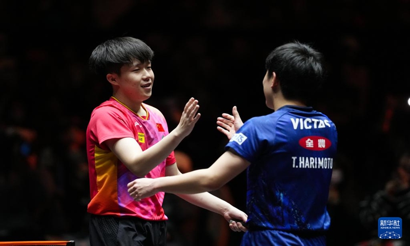 China's table tennis player Wang Chuqin claimed the championship at the WTT Finals Fukuoka, defeating Japan's Tomokazu Harimoto.