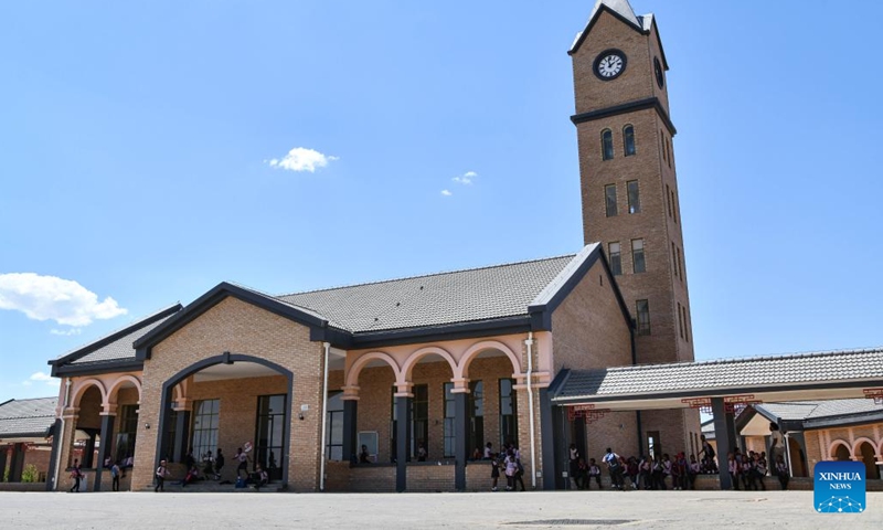 This photo taken on Nov. 4, 2024 shows a view of China-aided Mmopane Primary School in Mmopane, Kweneng District, Botswana. Mmopane Primary School, which opened in 2021, is one of the four primary schools in Botswana built with a grant from the Chinese government, the other three being Kubung Primary School, Dinokwane Primary School, and Ramaeba Primary School.  (Photo: Xinhua)