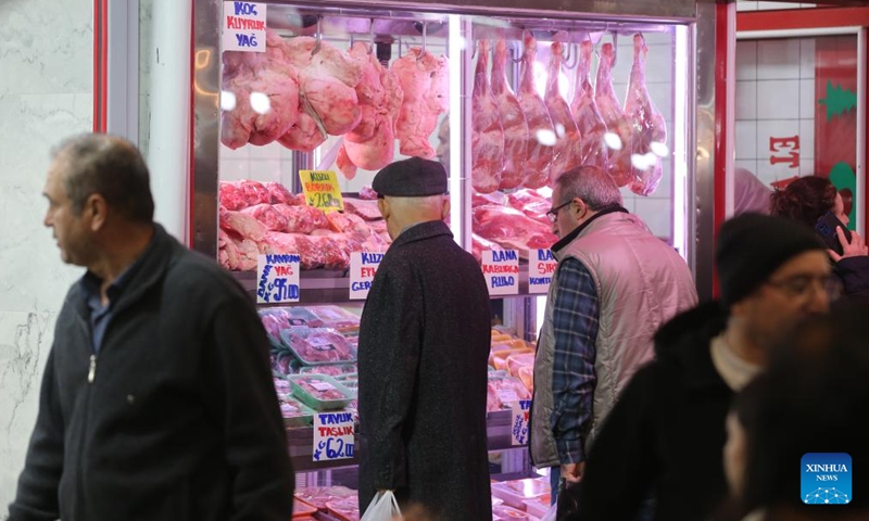 People shop at a local market in Ankara, Türkiye, Nov. 27, 2024. (Mustafa Kaya/Handout via Xinhua)