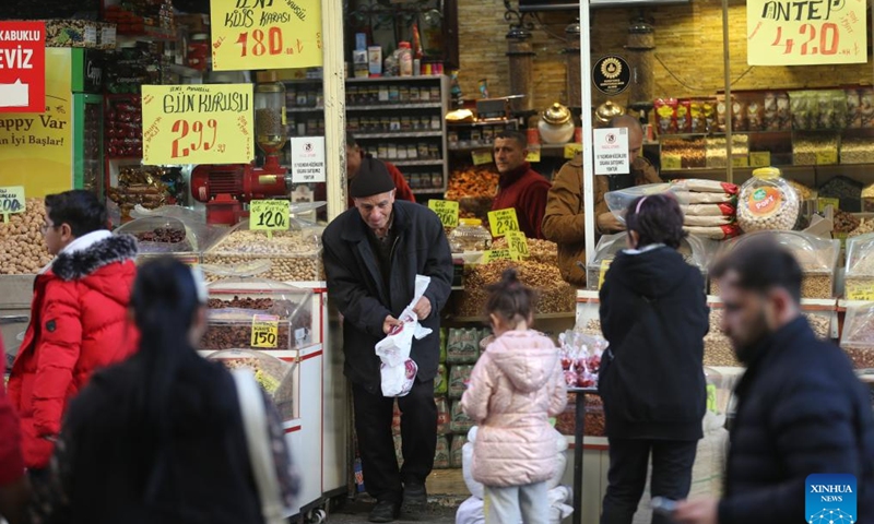 People shop at a local market in Ankara, Türkiye, Nov. 27, 2024. (Mustafa Kaya/Handout via Xinhua)