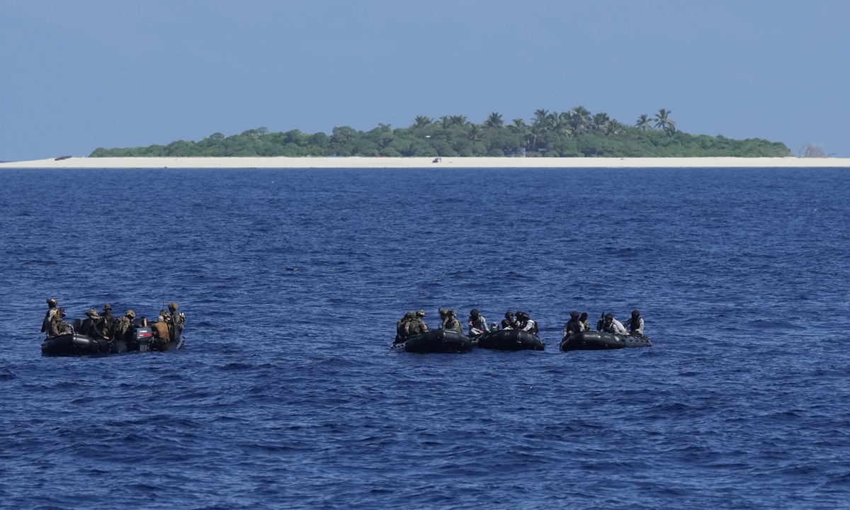 The Armed Forces of the Philippines conduct an island seizure simulation on November 6, 2024, near the waters of Nanyao Island, South China Sea. Photo: VCG