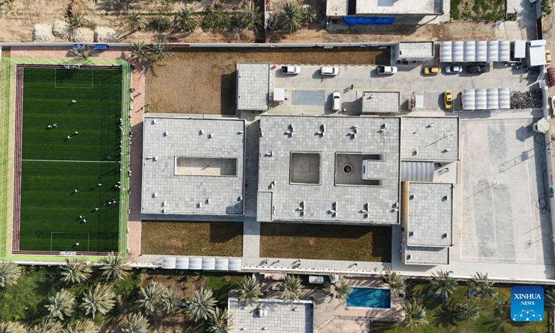 This aerial drone photo taken on Nov. 17, 2024 shows a view of the al-Musahama Model School in Baghdad, Iraq. (Photo: Xinhua)