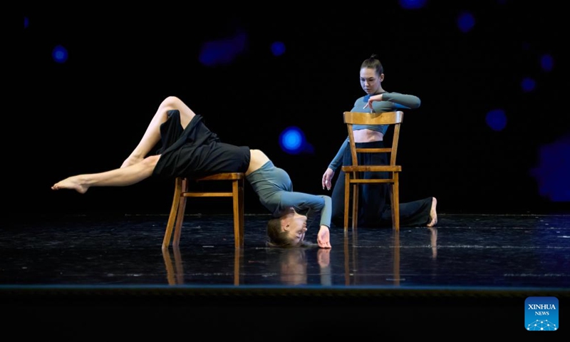 Dancers perform on stage during the 31st Far East Dance Competition in Vladivostok, Russia, Nov. 29, 2024. More than 200 groups from Russia's Far East region participated in the competition, showcasing various forms of dance, such as Russian traditional dance, ethnic dance, modern dance, etc. (Photo: Xinhua)