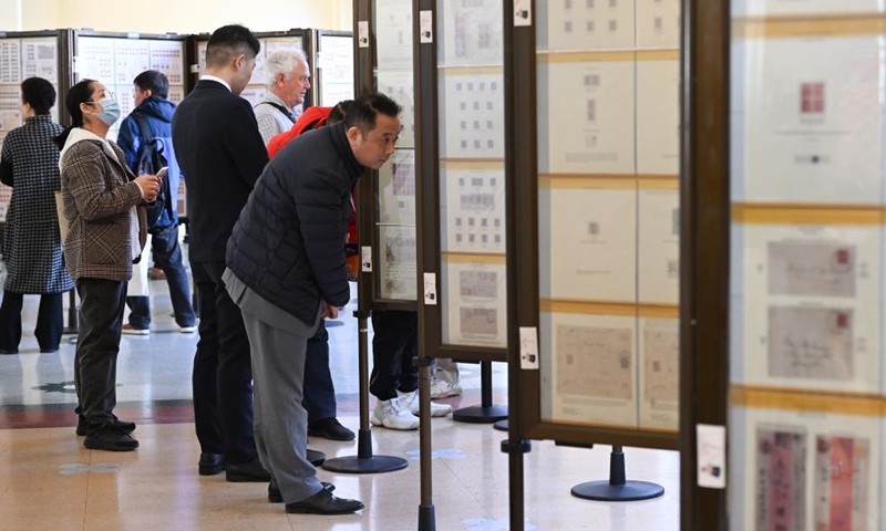 People visit China 2024 Asian International Stamp Exhibition at Shanghai Exhibition Center in east China's Shanghai on Nov. 29, 2024. The exhibition opened on Friday and will last for 5 days. (Photo: Xinhua)