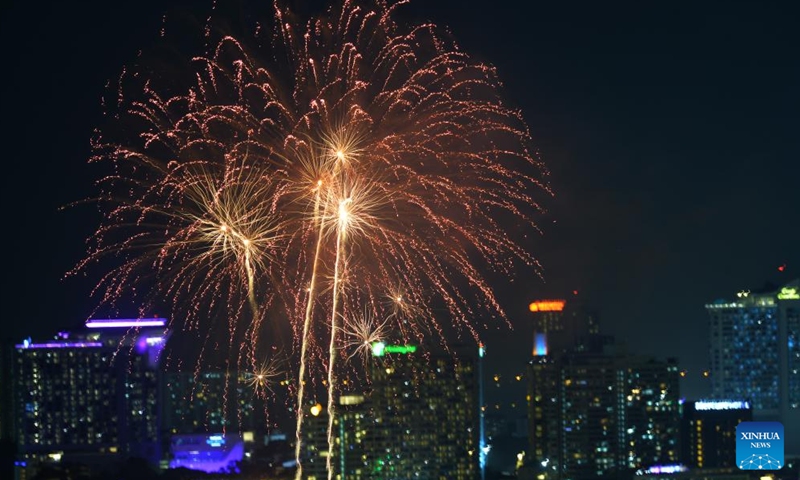 Fireworks explode in the sky during the Pattaya Fireworks Festival 2024 in Pattaya, Thailand, Nov. 29, 2024. (Photo: Xinhua)