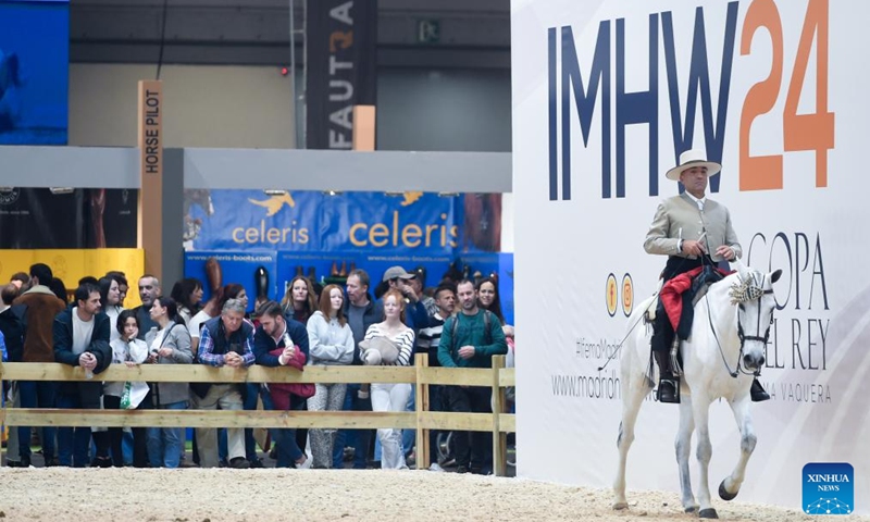 A rider participates in the 2024 Madrid Horse Week at IFEMA in Madrid, Spain, on Nov. 30, 2024. Photo: Xinhua