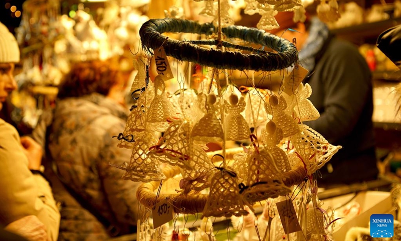 People visit a Christmas market at the Old Town Square in Prague, the Czech Republic, on Nov. 30, 2024. Photo: Xinhua