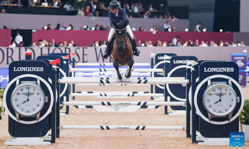 A rider participates in the 2024 Madrid Horse Week at IFEMA in Madrid, Spain, on Nov. 30, 2024. Photo: Xinhua