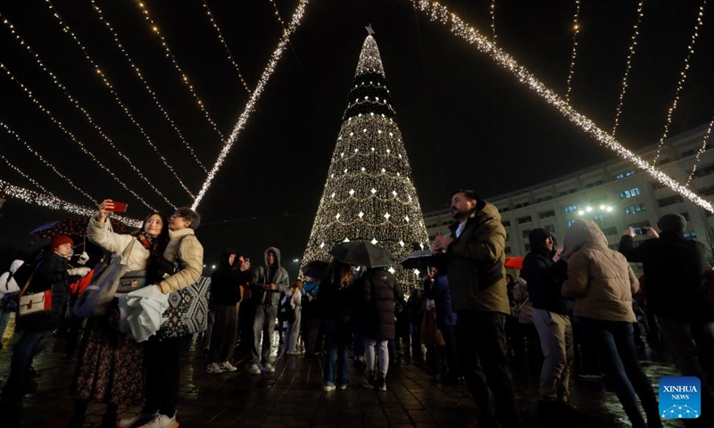 People visit the Bucharest Christmas Market at the Constitution Square in Bucharest, Romania, Nov. 29, 2024. Photo: Xinhua