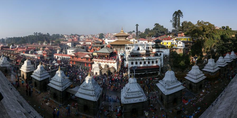 Devotees are seen on the premises of Pashupatinath Temple for the Bala Chaturdashi festival in Kathmandu, Nepal, Nov. 30, 2024. Photo: Xinhua