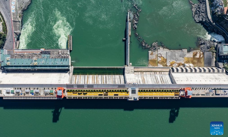 An aerial drone photo taken on Nov. 30, 2024 shows a view of the Danjiangkou Dam in central China's Hubei Province. Photo: Xinhua