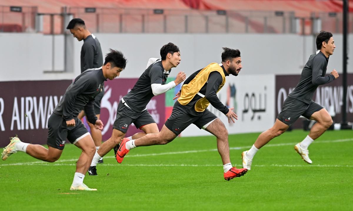 Players of the Chinese Super League club Shanghai Port participate in a training session on December 2, 2024 in Shanghai, a day ahead of their Asian Champions League Elite match against Gwangju FC of South Korea. Shanghai Port are now in eighth place with 7 points in the 12-team East Region after five games. Photo: VCG