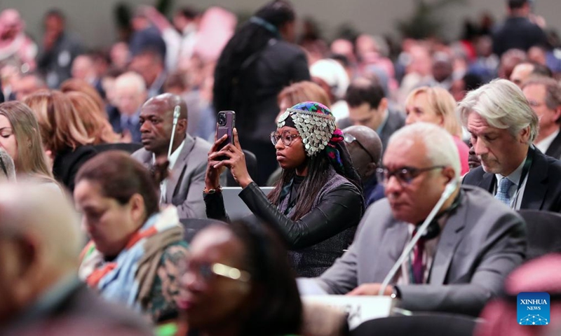 Guests attend the opening ceremony of the 16th Conference of the Parties (COP16) to the United Nations Convention to Combat Desertification (UNCCD) in Riyadh, Saudi Arabia, Dec. 2, 2024. (Photo: Xinhua)