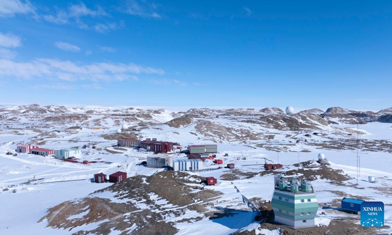 An aerial drone photo taken on Nov. 7, 2024 shows a view of China's Zhongshan Station in Antarctica.  (Photo: Xinhua)