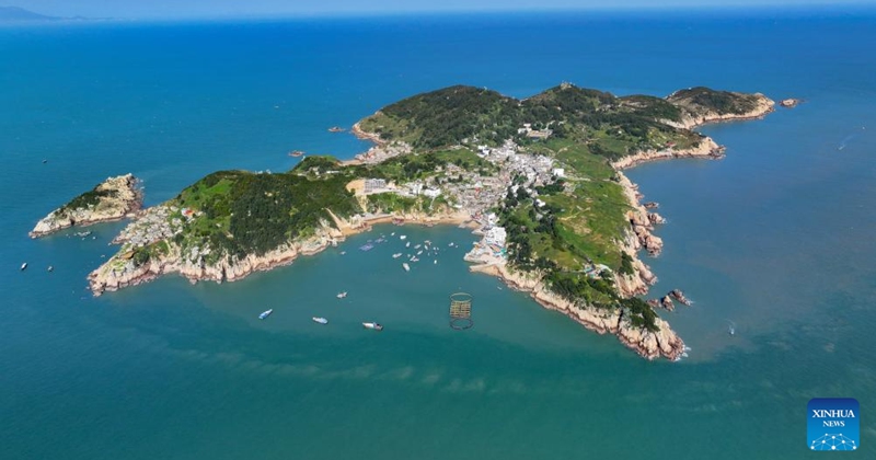 An aerial drone photo shows a view of Beishuang island in Xiapu County, southeast China's Fujian Province, Nov. 29, 2024. Xiapu County is blessed with sinuate seashore along with numerous tidal flats, islands and reefs. Through coordinated strategies for both ecological conservation and economic development, the county has transformed itself into a stunning hub of thriving tourism industry. Photo: Xinhua