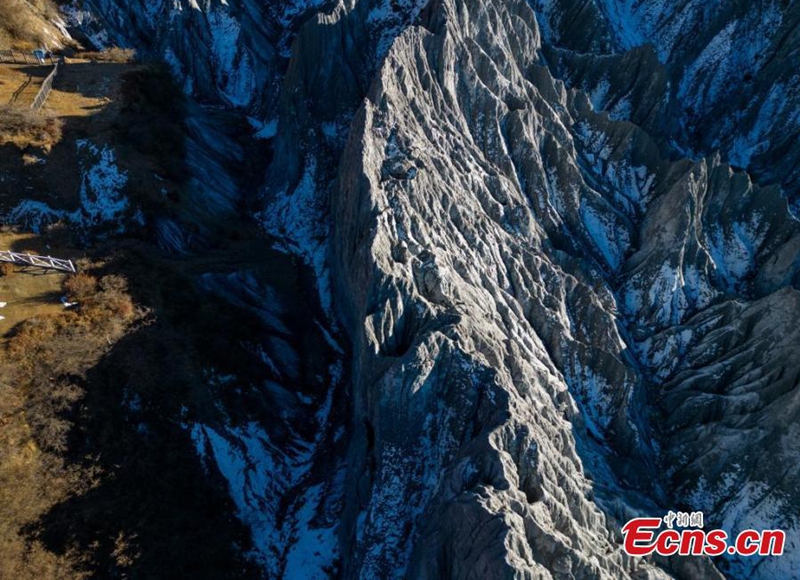 Aerial view of a rock forest in Moshi Park, Ganzi Tibetan Autonomous Prefecture, southwest China's Sichuan Province, Dec. 3, 2024. Photo: China News Service


