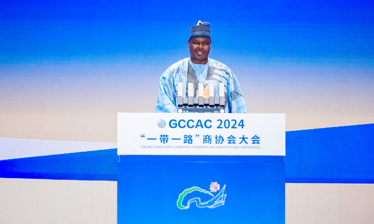 Babagana Wakil, chargé d'affaires of the Embassy of the Nigeria in China, attends the 2024 Belt and Road Commerce Chambers and Associations Conference (GCCAC) on December 5, 2024. Photo: Courtesy of GCCAC