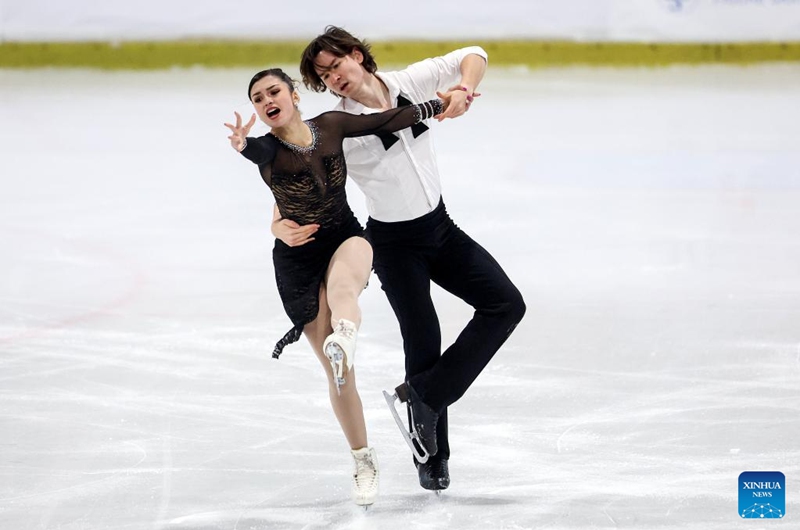 Harlow Lynella Stanley (L)/Seiji Urano of Mexico perform during the ice dance free dance at the ISU CS Golden Spin of Zagreb 2024 in Zagreb, Croatia, Dec. 6, 2024. Photo: Xinhua