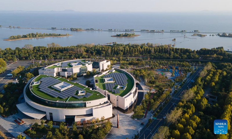 An aerial drone photo taken on Oct. 30, 2024 shows the Anhui Innovation Center in Hefei, east China's Anhui Province. (Photo: Xinhua)