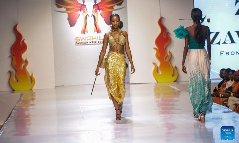 Models present creations during the 17th Swahili Fashion Week in Dar es Salaam, Tanzania, Dec. 6, 2024. Swahili Fashion Week, the annual fashion event in Africa, kicked off in Tanzania's port city of Dar es Salaam on Friday night. Photo: Xinhua