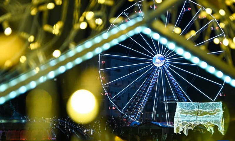 People visit a Christmas fairyland in Valletta, Malta, on Dec. 10, 2024. (Photo: Xinhua)