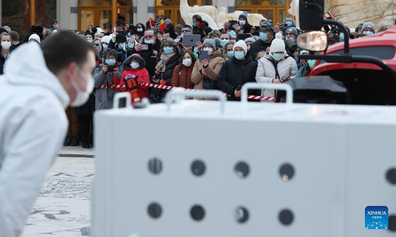 People bid farewell to pandas at Pairi Daiza zoo in Brugelette, Belgium, Dec. 10, 2024. (Photo: Xinhua)