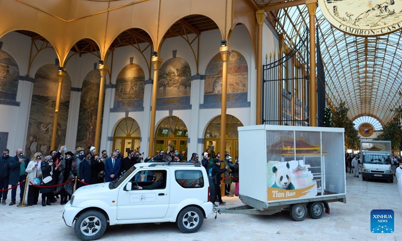 People bid farewell to pandas at Pairi Daiza zoo in Brugelette, Belgium, Dec. 10, 2024. (Photo: Xinhua)