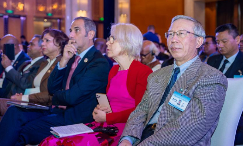 Guests attend the opening ceremony of the Third China-Indian Ocean Region Forum on Blue Economy Development Cooperation held in Kunming, southwest China's Yunnan Province, Dec. 16, 2024. The forum, themed Future of the Blue Indian Ocean -- Development Practice of the Global South, gathered more than 300 guests from over 50 countries and international organizations. (Xinhua/Chen Xinbo)