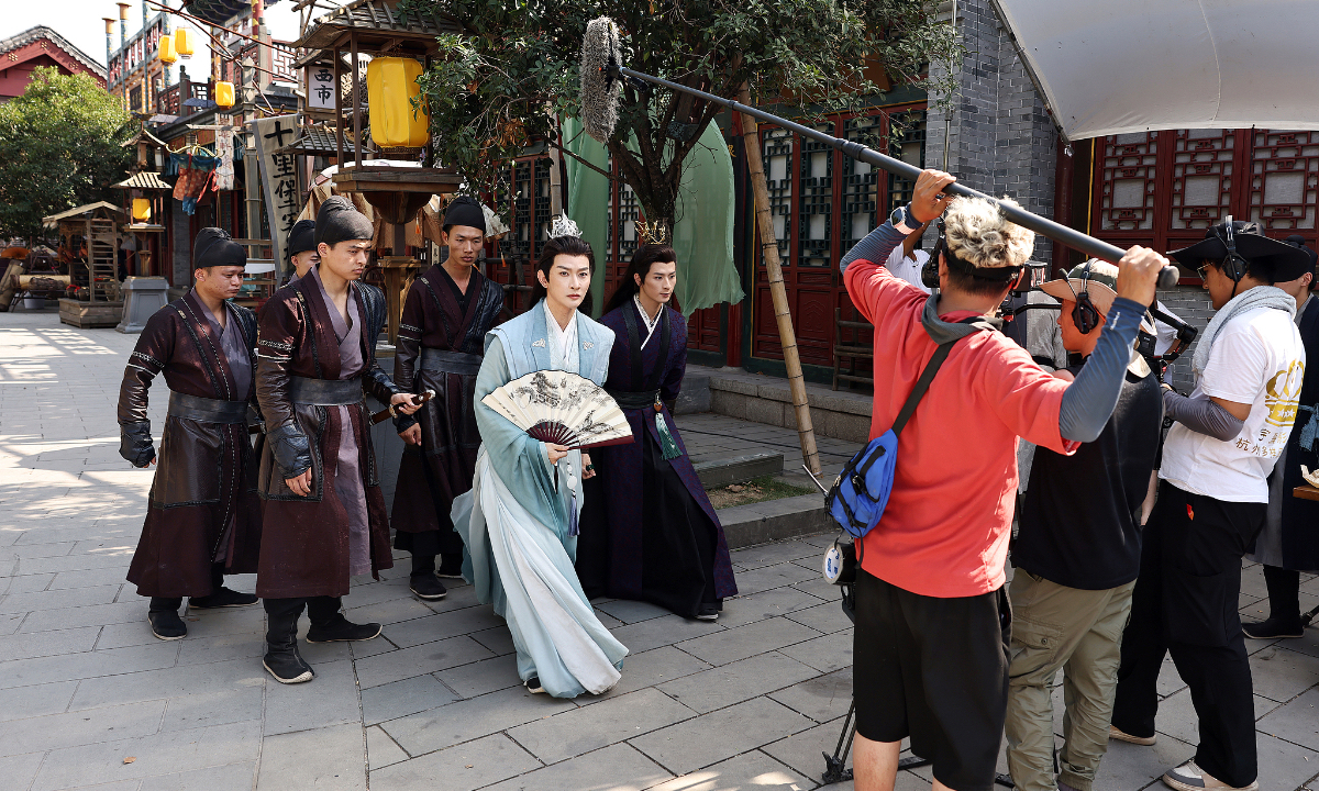 A micro-drama is filmed at Hengdian World Studios in Jinhua, East China’s Zhejiang Province, on August 25, 2024. Photo: VCG