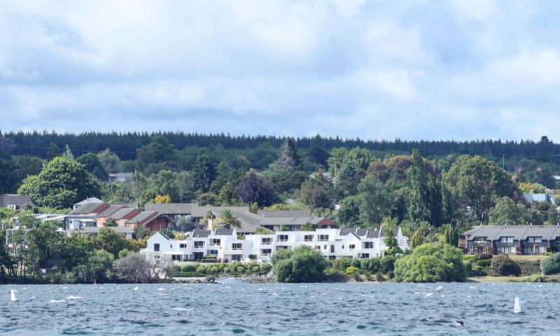 This photo taken on Dec. 13, 2024 shows a view of Lake Taupo in Taupo, New Zealand. (Xinhua/Long Lei)