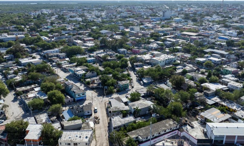 This aerial drone photo taken on Dec. 11, 2024, shows the Mexican city of Reynosa in Tamaulipas, Mexico. Reynosa is a border city in the Mexican state of Tamaulipas, located along the Rio Grande. (Xinhua/Li Muzi)