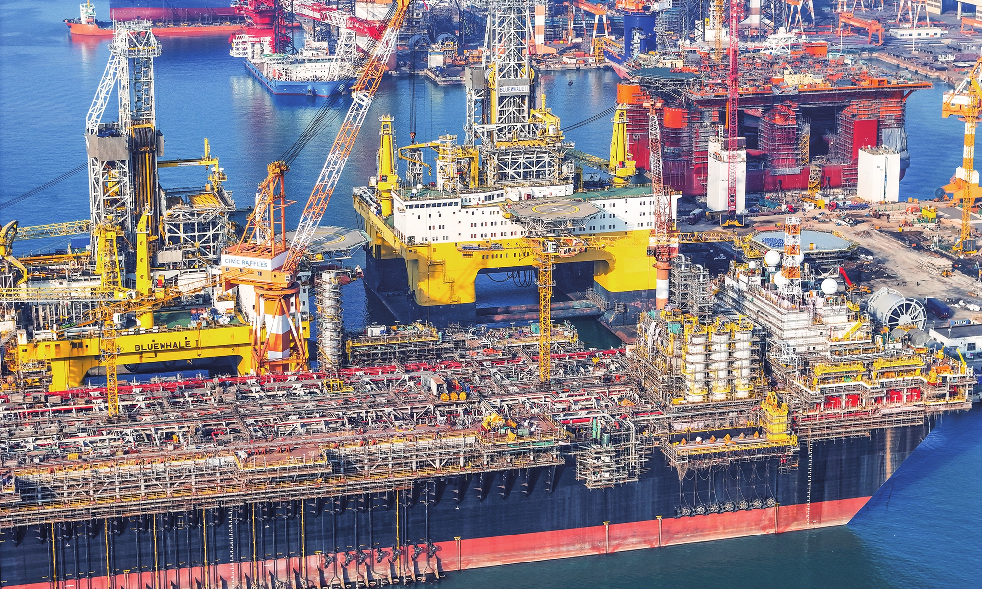 A general view of a Chinese shipyard at Yantai Port in East China's Shangdong Province, on December 4, 2024