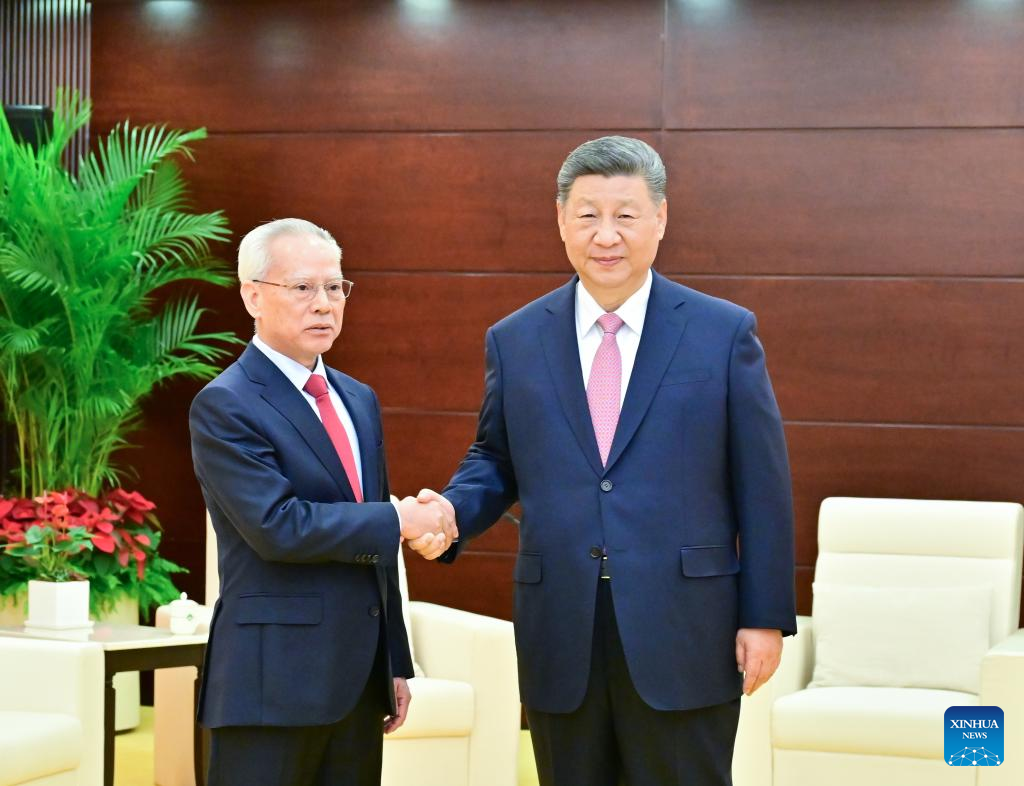 Chinese President Xi Jinping meets with Sam Hou Fai, who was just sworn in as the sixth-term chief executive of the Macao Special Administrative Region (SAR), in Macao, south China, Dec 20, 2024. Photo:Xinhua