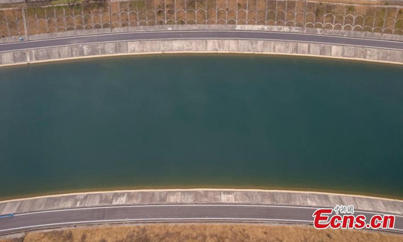 Photo taken on Dec. 12, 2024 shows the main canal of the middle route of the South-to-North Water Diversion Project in Zhengzhou, central China's Henan Province. (Photo: China News Service)