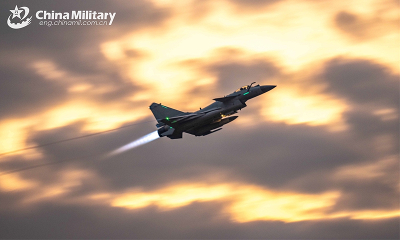 A J-10 multi-role fighter jet attached to an aviation brigade with the air force under the Chinese PLA Southern Theater Command takes off for a flight training exercise on November 19, 2024. (eng.chinamil.com.cn/Photo by Wang Guoyun)