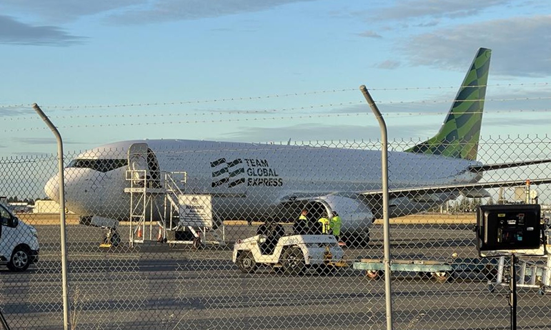 Giant pandas, Xingqiu and Yilan, arrive in Adelaide, Australia, Dec. 15, 2024. (Photo by Lv Wei/Xinhua)