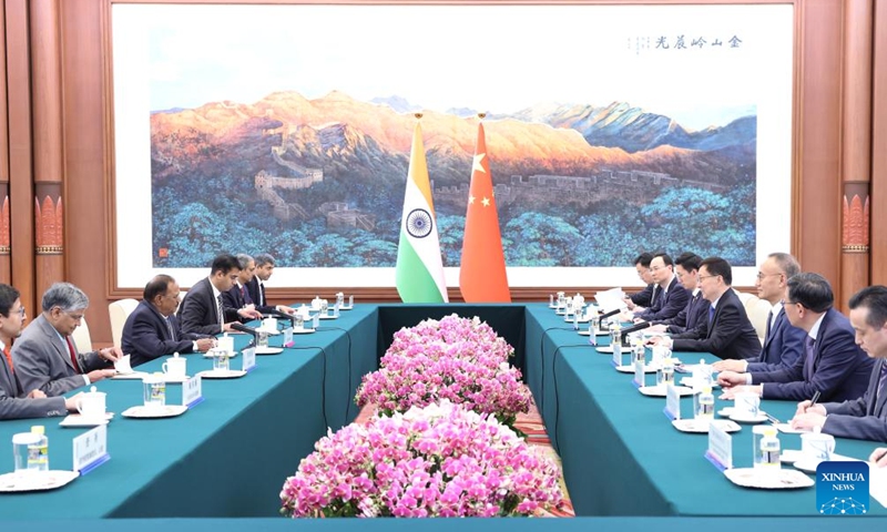 Chinese Vice President Han Zheng meets with Shri Ajit Doval, India's national security adviser and special representative for the India-China boundary question, in Beijing, capital of China, Dec. 18, 2024. (Xinhua/Yao Dawei)