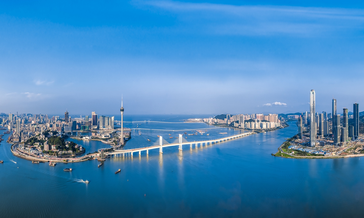 An aerial view of the Macao city skyline Photo: VCG 