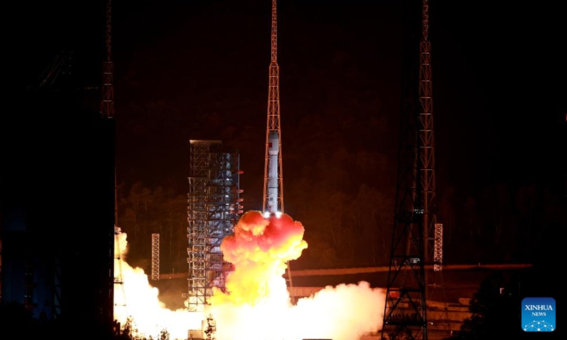 A Long March-3B carrier rocket carrying a test satellite for communication technology blasts off from the Xichang Satellite Launch Center in southwest China's Sichuan Province, Dec. 20, 2024. (Photo by Ma Yongtao/Xinhua)