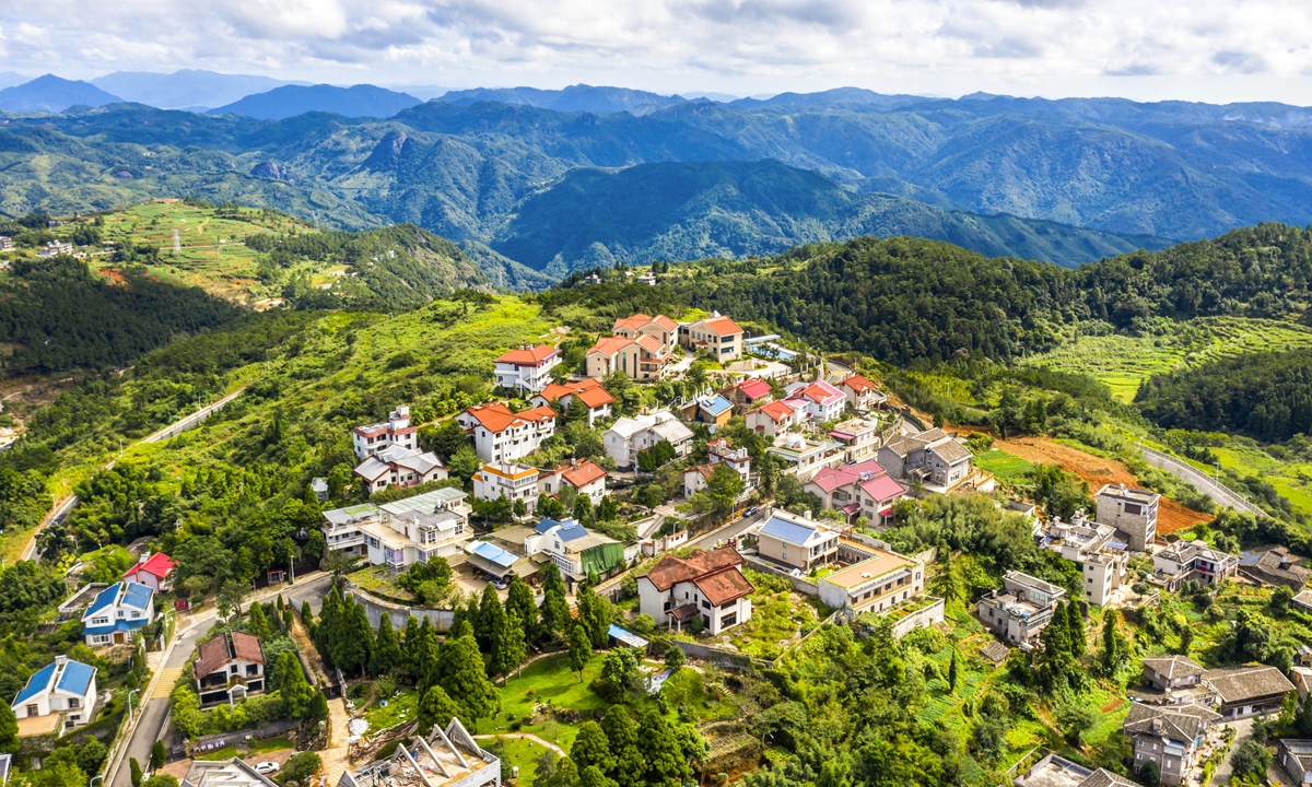 An aerial view of Kuliang tourist resort in Fuzhou, East China's Fujian Province Photo: VCG