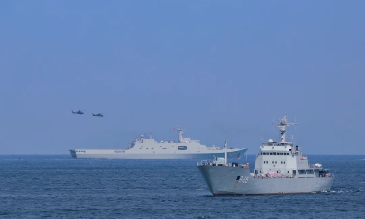 Warships attached to a detachment affiliated with the navy of the Chinese People’s Liberation Army (PLA) Southern Theater Command conduct multi-course combat exercise at an undisclosed area in the South China Sea in the winter of 2024. Photo: Screenshot from the official WeChat account of the PLA Southern Theater Command