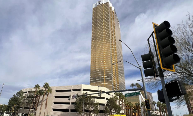 An area is sealed off outside the Trump International Hotel in Las Vegas, Nevada, the United States, on Jan. 1, 2025. One person was killed and seven others were injured on Wednesday after a Tesla Cybertruck explosion outside a Trump hotel in Las Vegas, local media reported, citing the police. (Xinhua/Tan Jingjing)