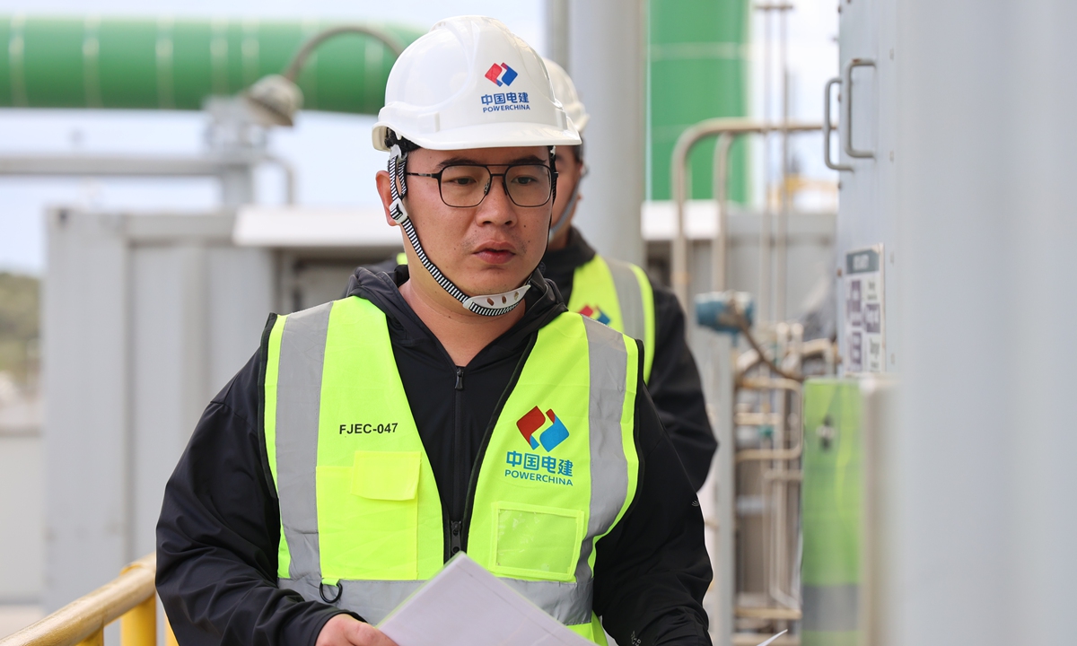 Huang Hongwei at the Sosian plant Photo: Courtesy of POWERCHINA