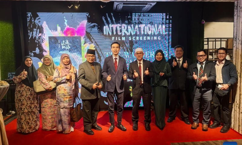 Chinese Ambassador to Brunei Xiao Jianguo (5th L) attends Chinese film screening section at the Brunei Film Blitz in Bandar Seri Begawan, Brunei, Dec. 24, 2024. (Chinese Embassy in Brunei/Handout via Xinhua)